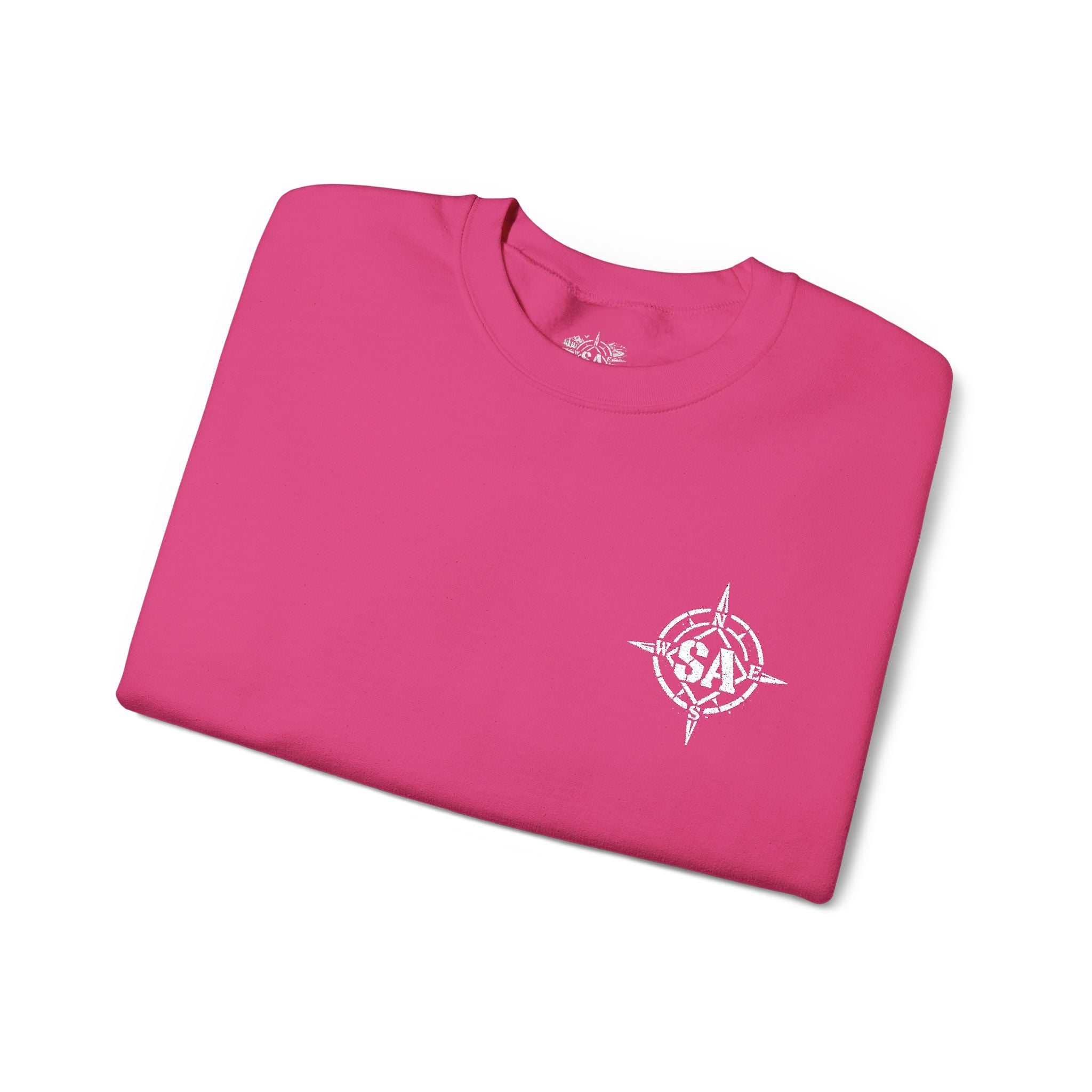 Compass Rose Crewneck Sweatshirt — Minimal Nautical Graphic Pullover