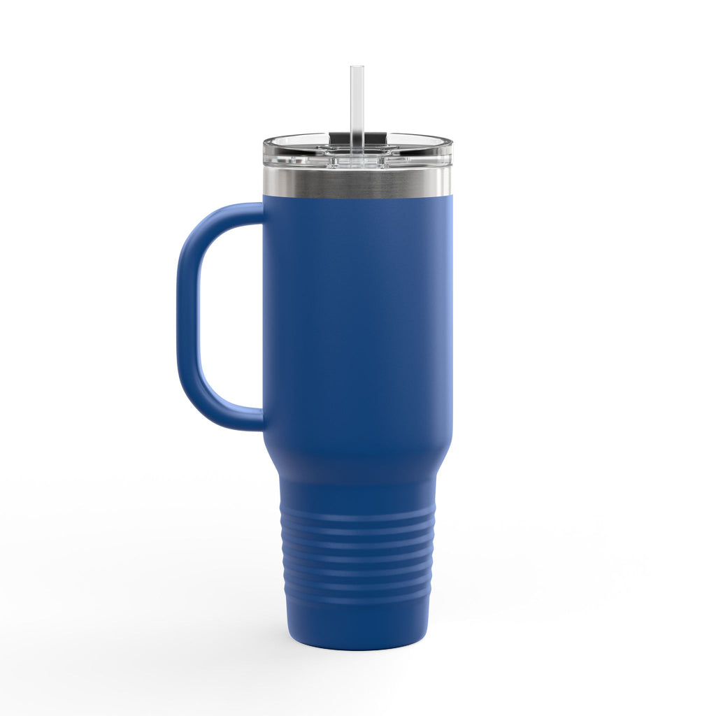 40oz Insulated Travel Mug — Aerrøk Hunting Logo Stainless Tumbler with Straw and Handle