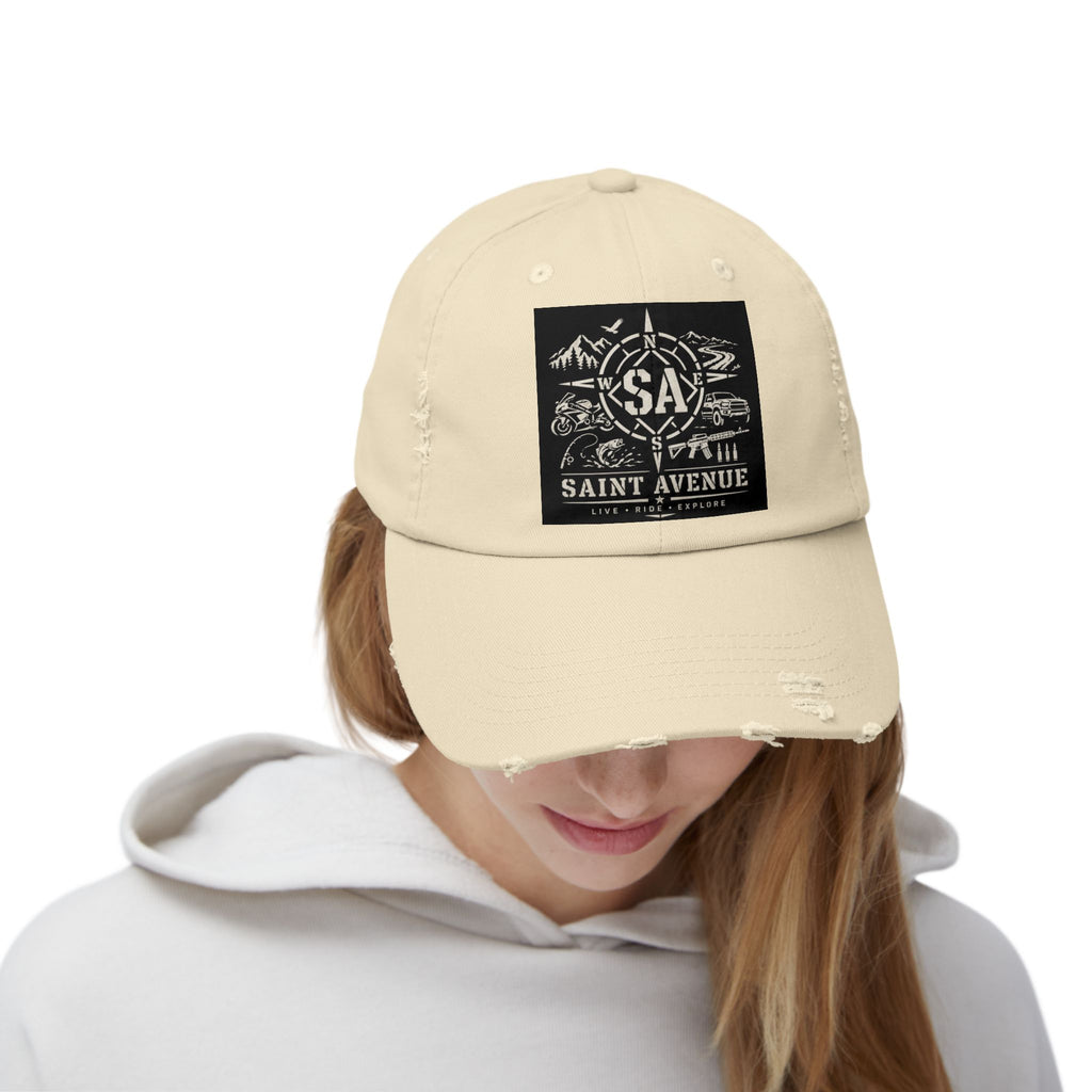Distressed Cap — Saint Avenue Vintage Explorer Hat