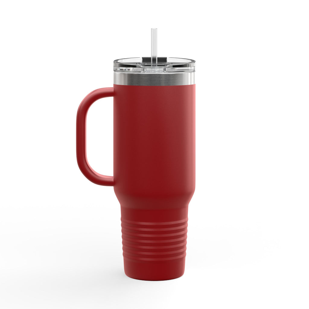 40oz Insulated Travel Mug — Saint Avenue Mountain Logo, Red