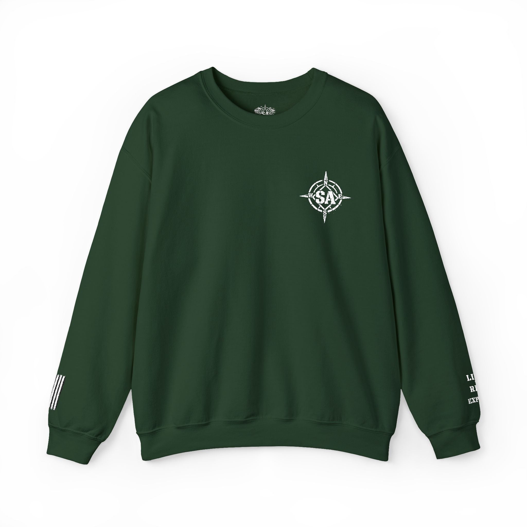 Compass Rose Crewneck Sweatshirt — Minimal Nautical Graphic Pullover