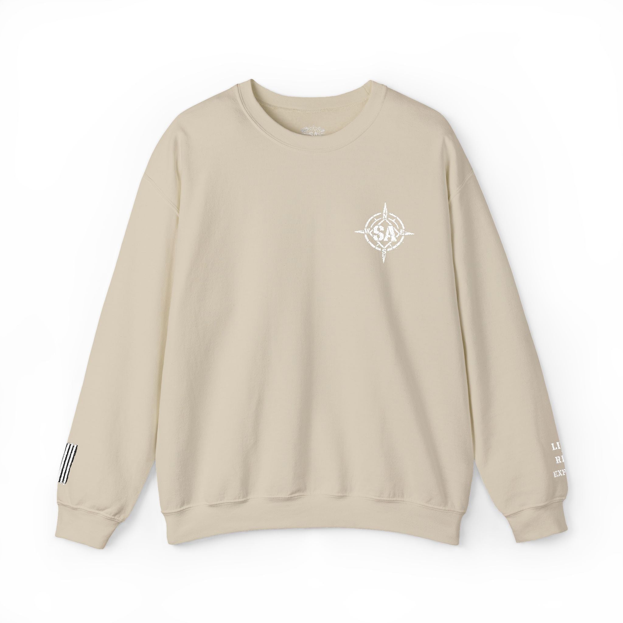 Compass Rose Crewneck Sweatshirt — Minimal Nautical Graphic Pullover