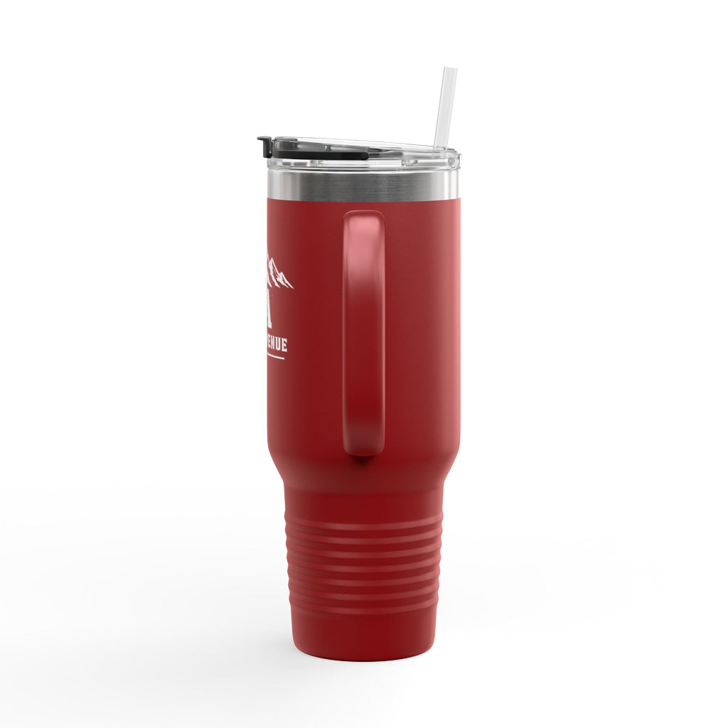 40oz Insulated Travel Mug — Saint Avenue Mountain Logo, Red