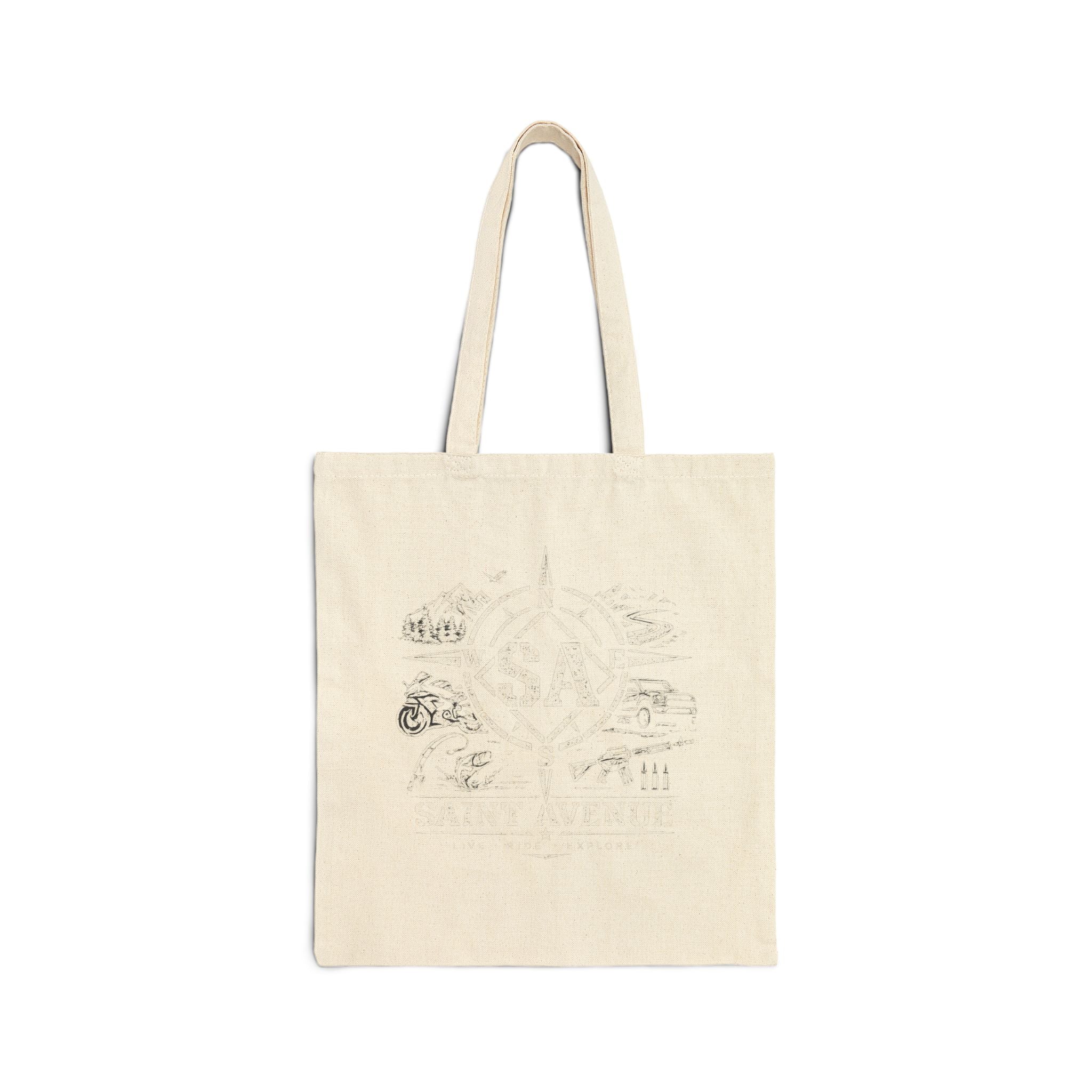 Canvas Tote Bag — Vintage Botanical Sketch Eco Shopper