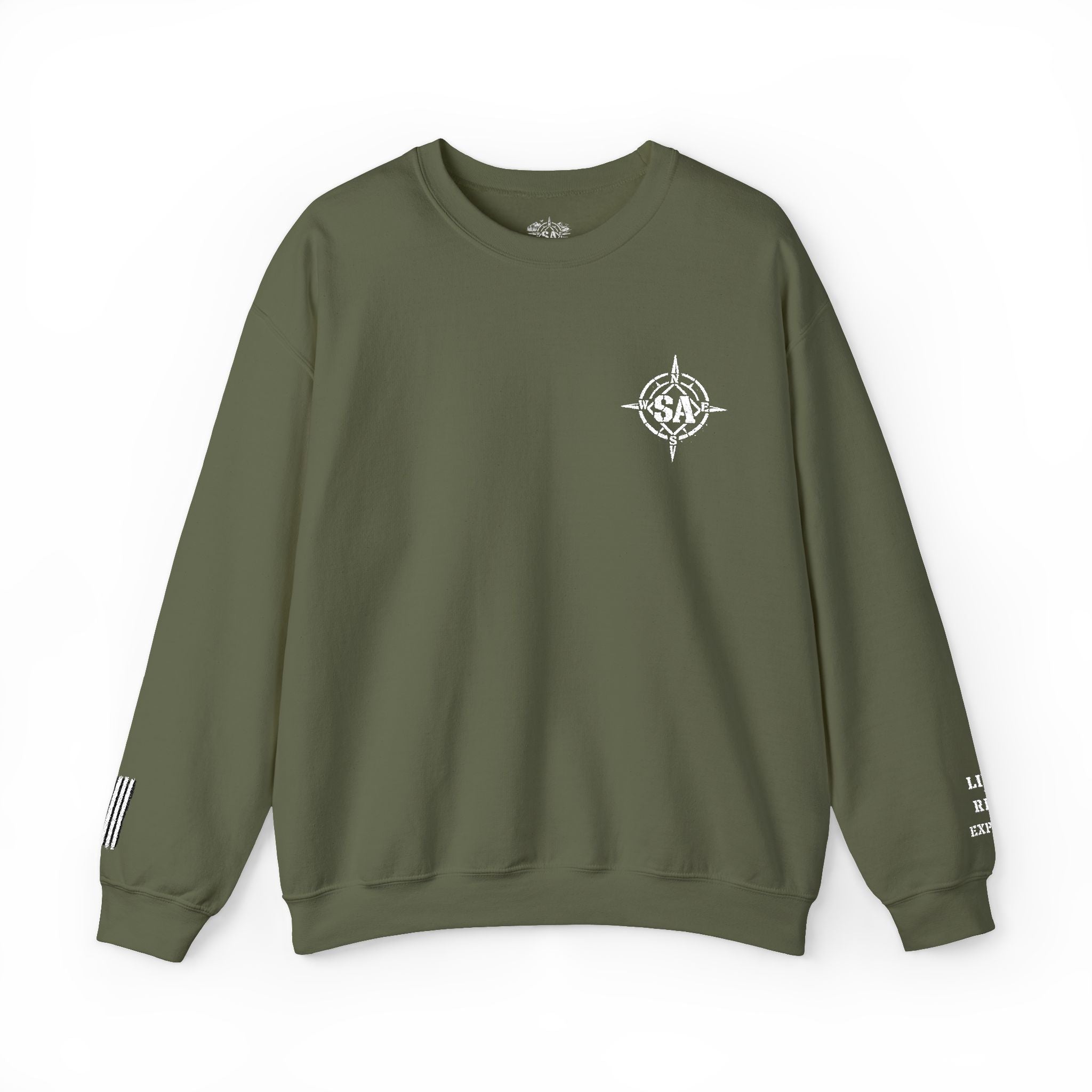 Compass Rose Crewneck Sweatshirt — Minimal Nautical Graphic Pullover
