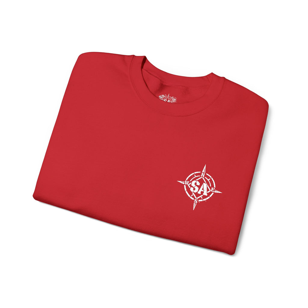 Compass Rose Crewneck Sweatshirt — Minimal Nautical Graphic Pullover
