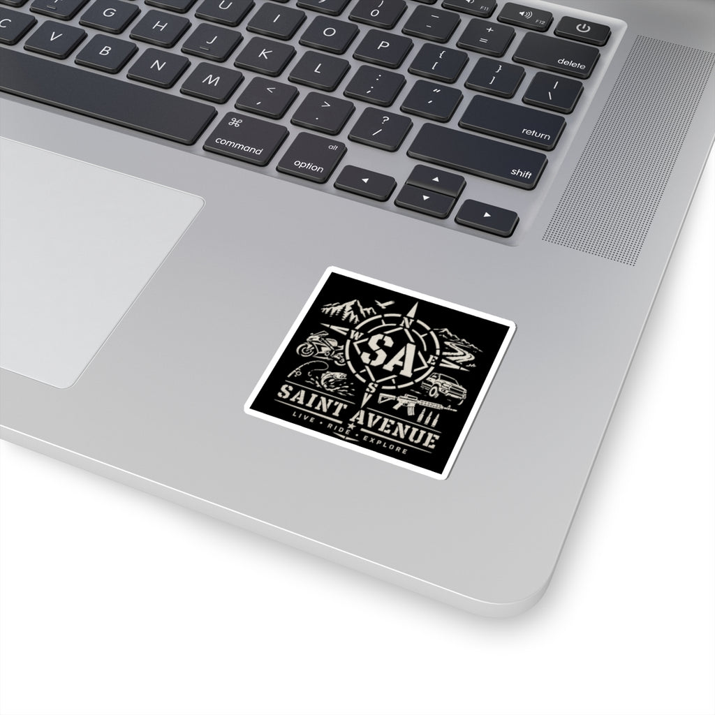 Saint Avenue Adventure Sticker — Live • Ride • Explore Kiss-Cut Decal