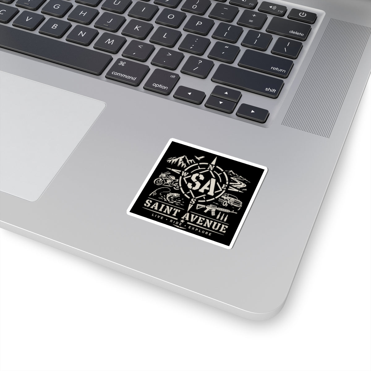 Saint Avenue Adventure Sticker — Live • Ride • Explore Kiss-Cut Decal