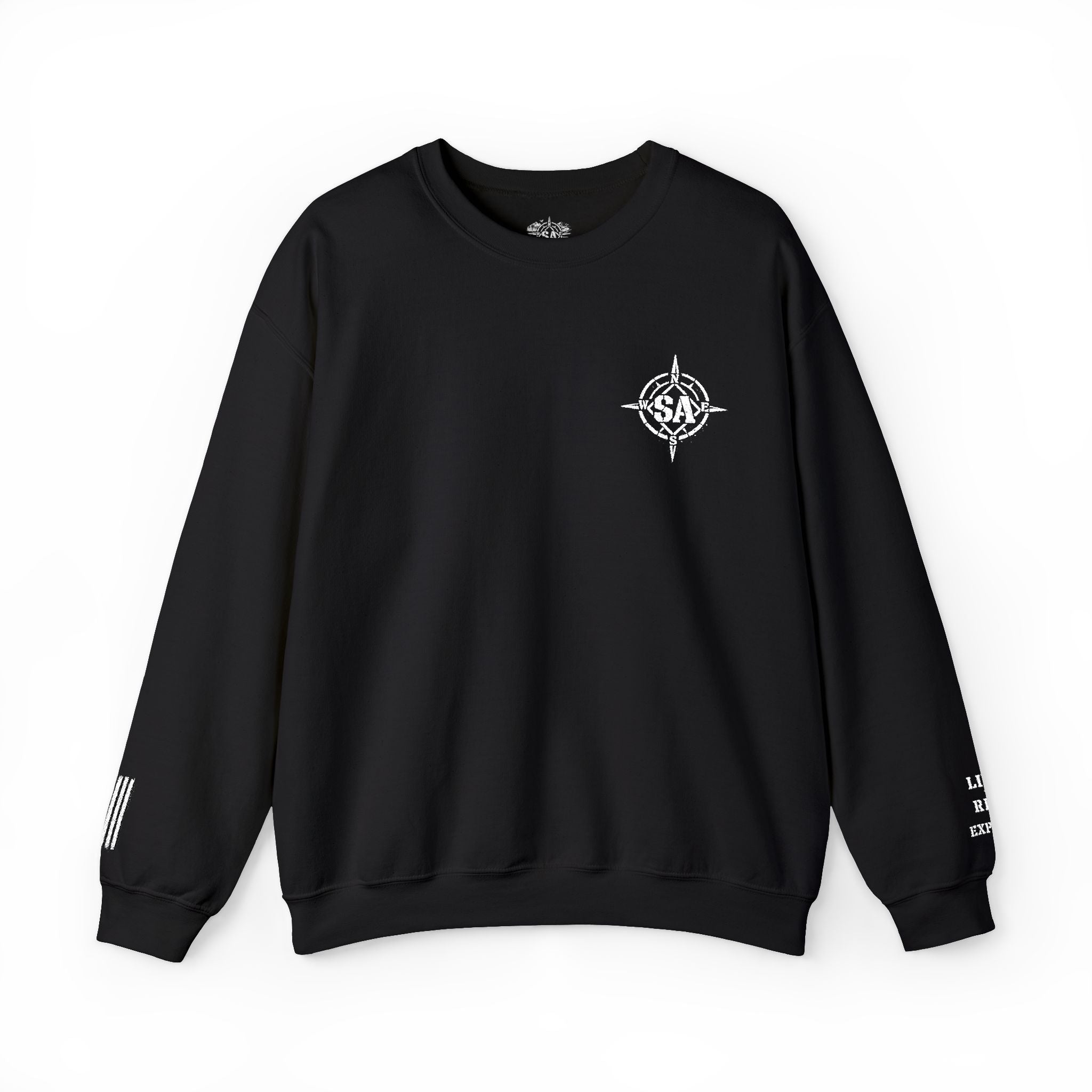 Compass Rose Crewneck Sweatshirt — Minimal Nautical Graphic Pullover