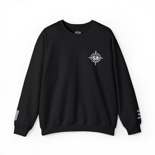 Compass Rose Crewneck Sweatshirt — Minimal Nautical Graphic Pullover
