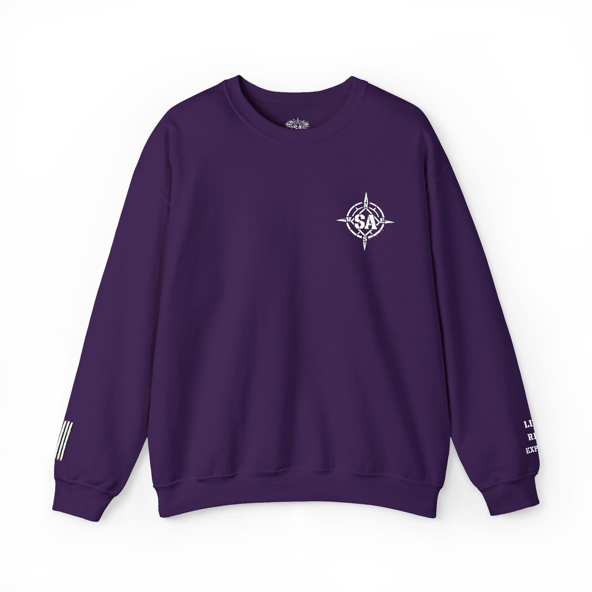 Compass Rose Crewneck Sweatshirt — Minimal Nautical Graphic Pullover