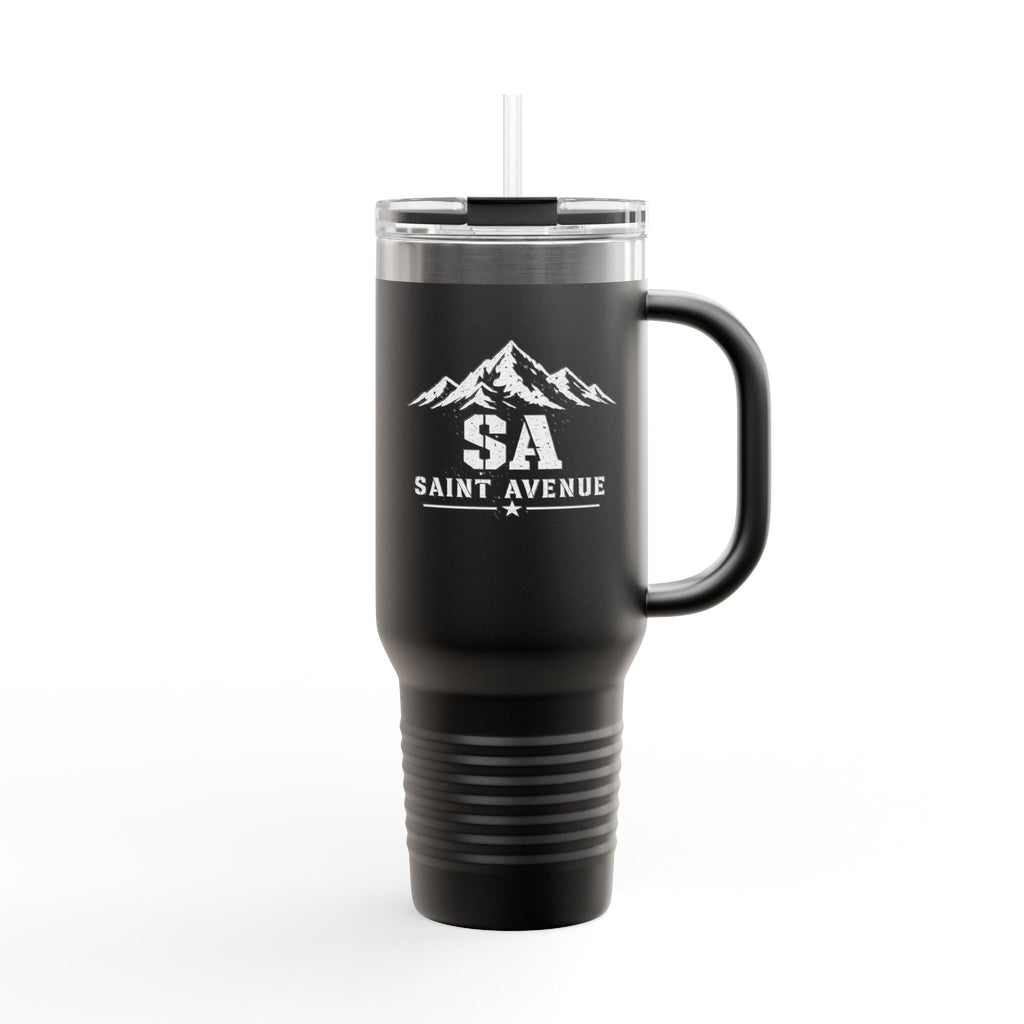 40oz Insulated Travel Mug — Saint Avenue Mountain Logo, Red