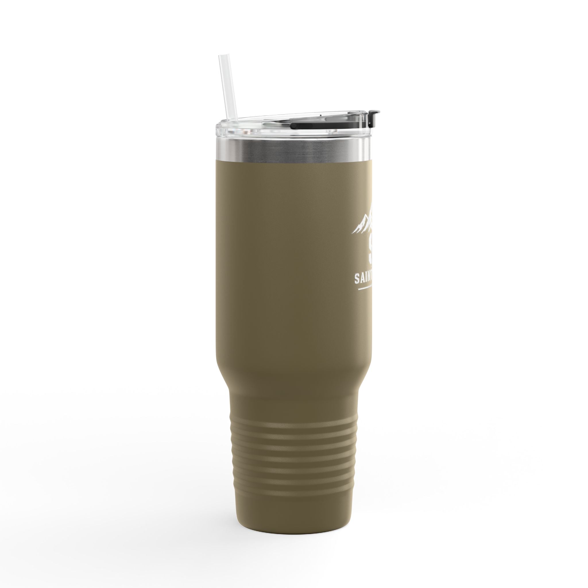 40oz Insulated Travel Mug — Saint Avenue Mountain Logo, Red