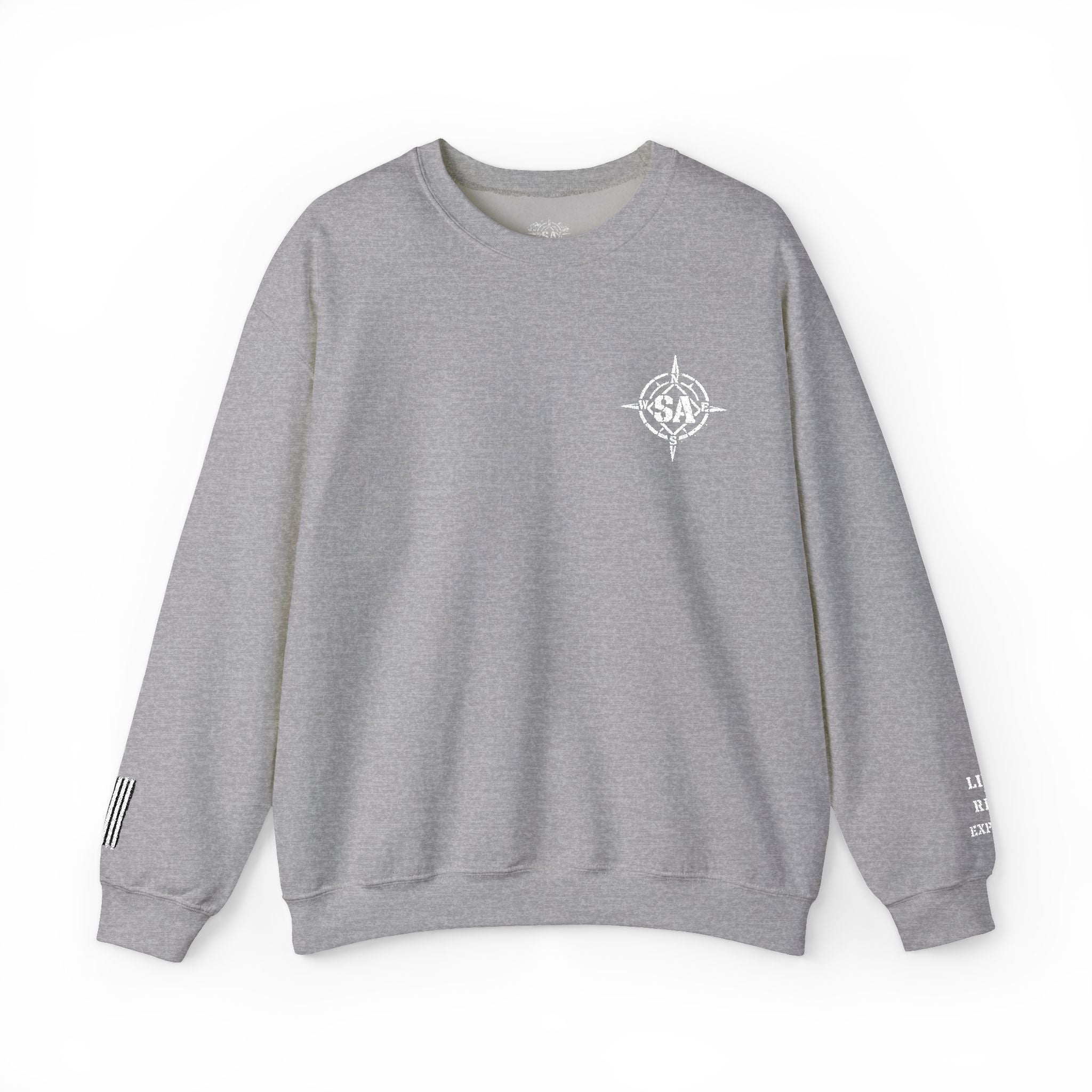 Compass Rose Crewneck Sweatshirt — Minimal Nautical Graphic Pullover