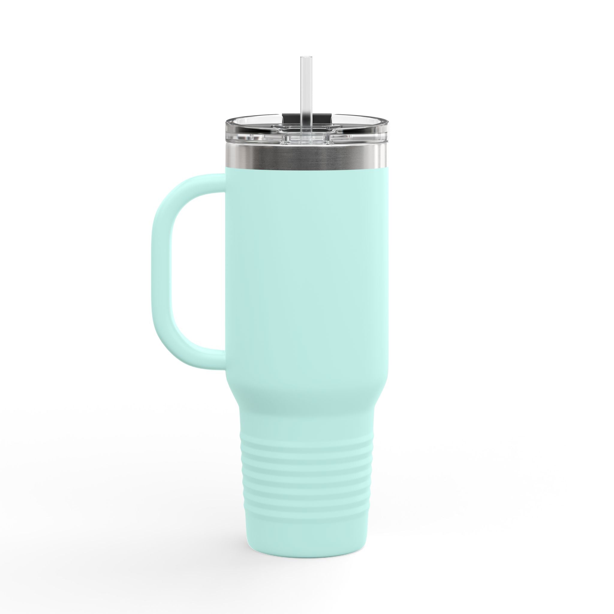 40oz Insulated Travel Mug — Aerrøk Hunting Logo Stainless Tumbler with Straw and Handle