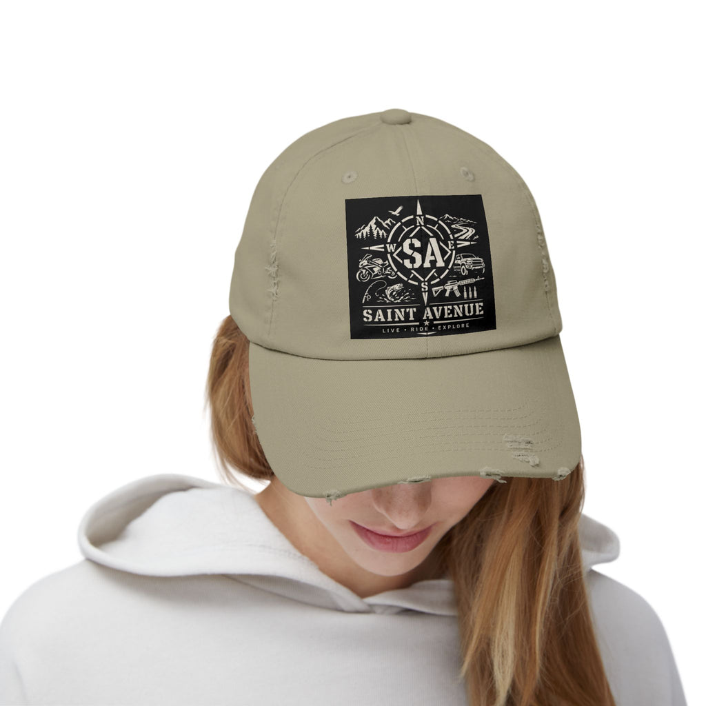Distressed Cap — Saint Avenue Vintage Explorer Hat