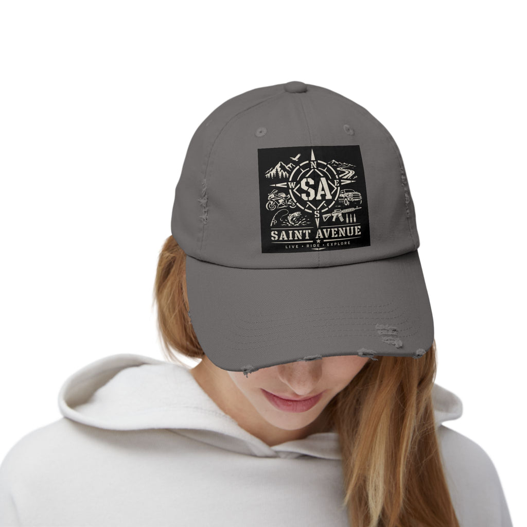 Distressed Cap — Saint Avenue Vintage Explorer Hat