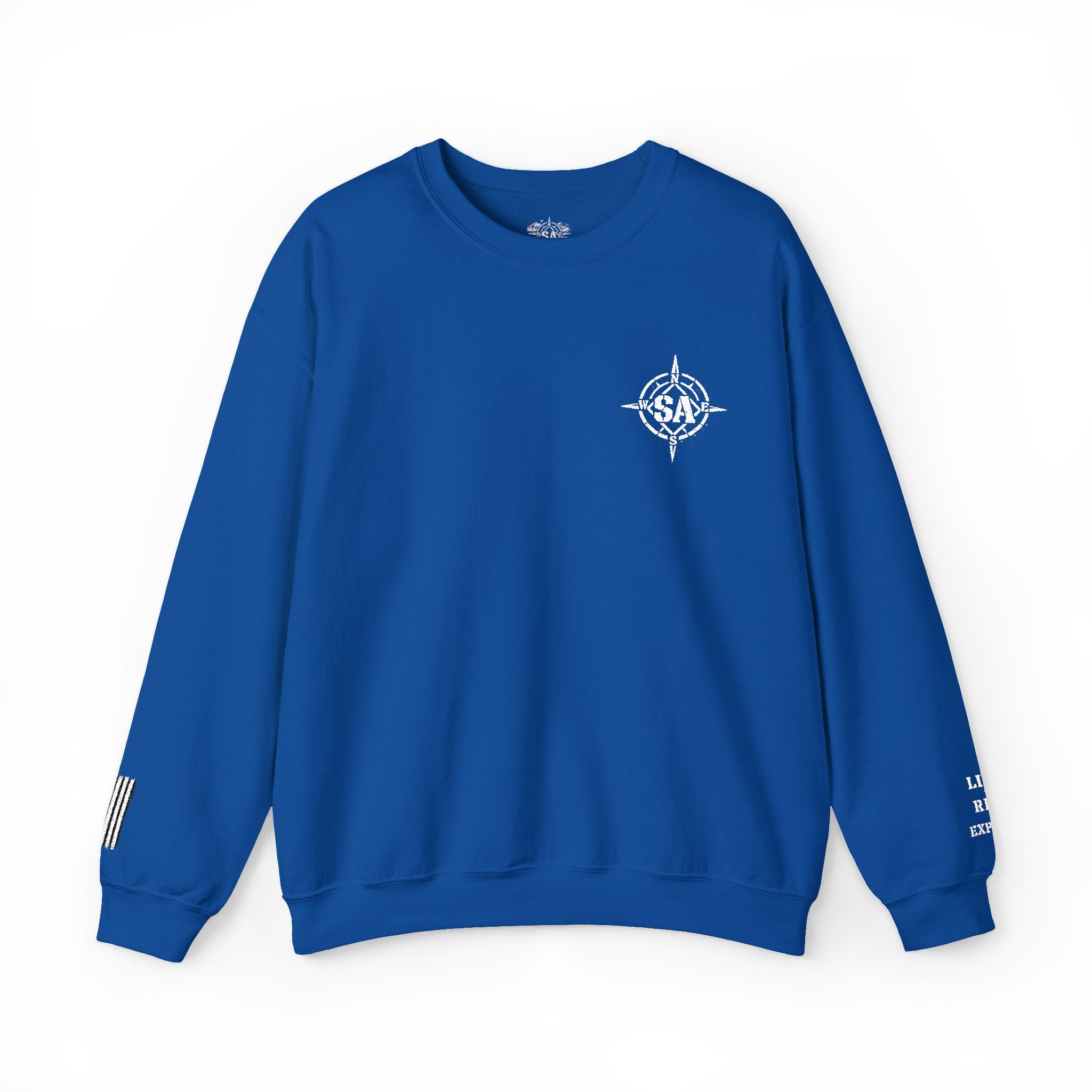 Compass Rose Crewneck Sweatshirt — Minimal Nautical Graphic Pullover