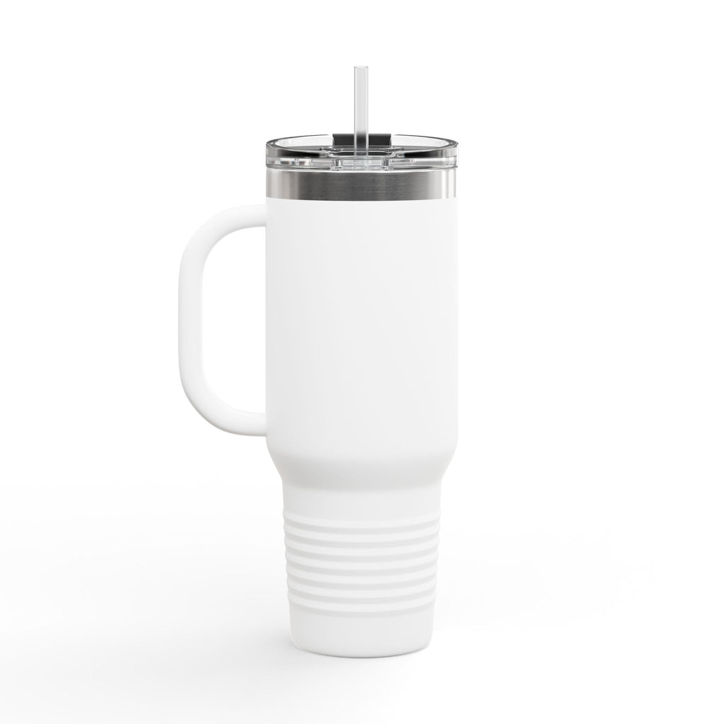 40oz Insulated Travel Mug — Aerrøk Hunting Logo Stainless Tumbler with Straw and Handle