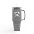 40oz Insulated Travel Mug — Saint Avenue Mountain Logo, Red
