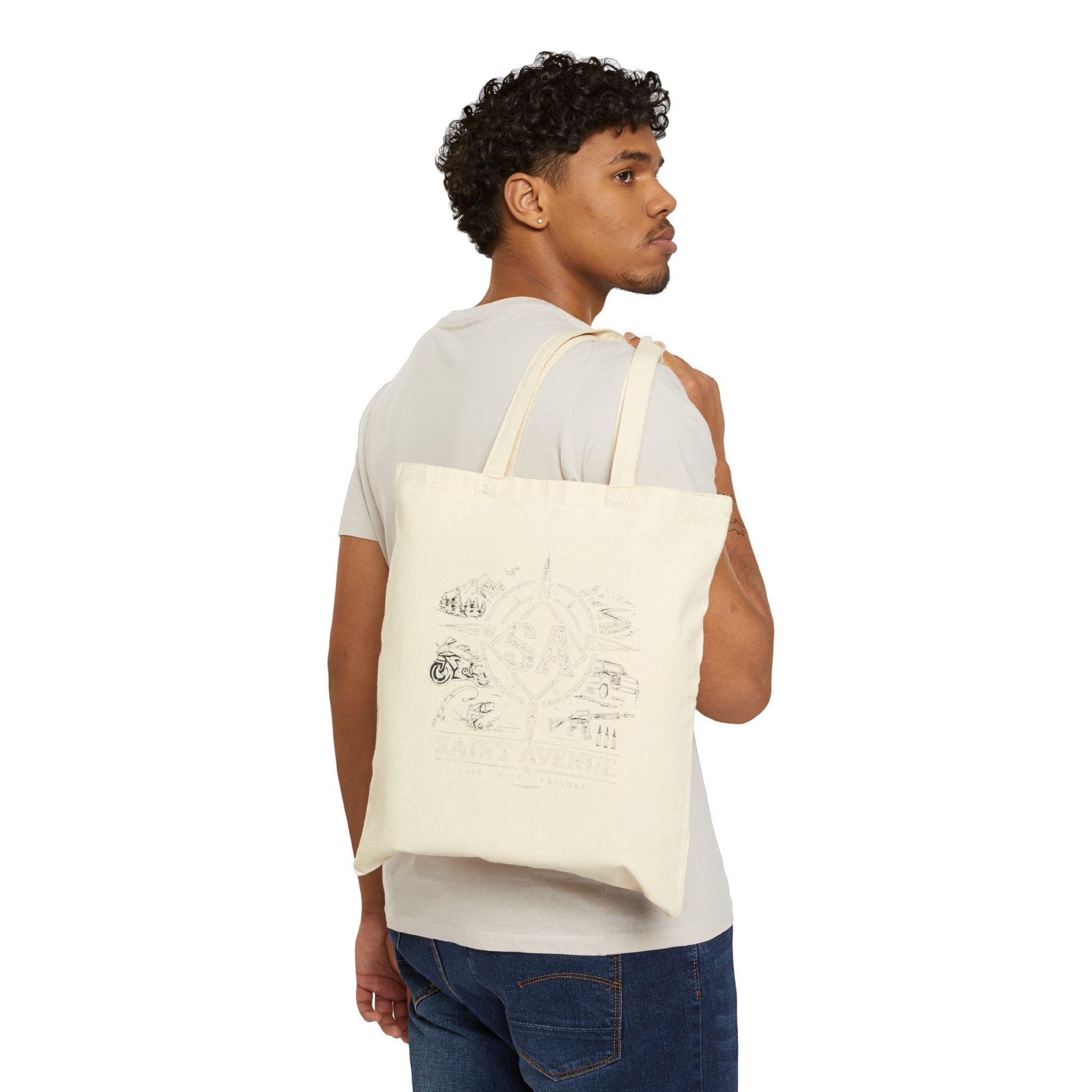 Canvas Tote Bag — Vintage Botanical Sketch Eco Shopper