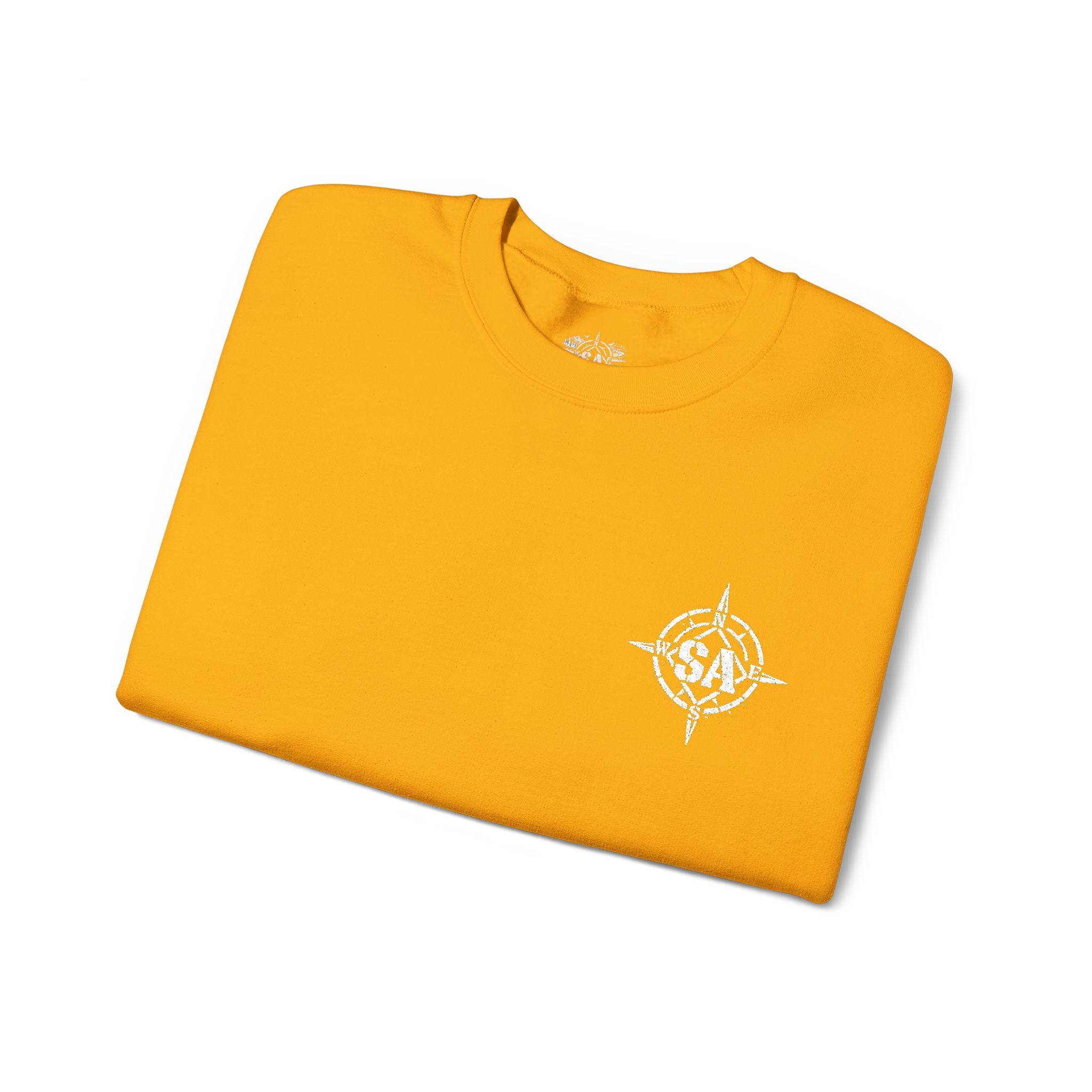 Compass Rose Crewneck Sweatshirt — Minimal Nautical Graphic Pullover