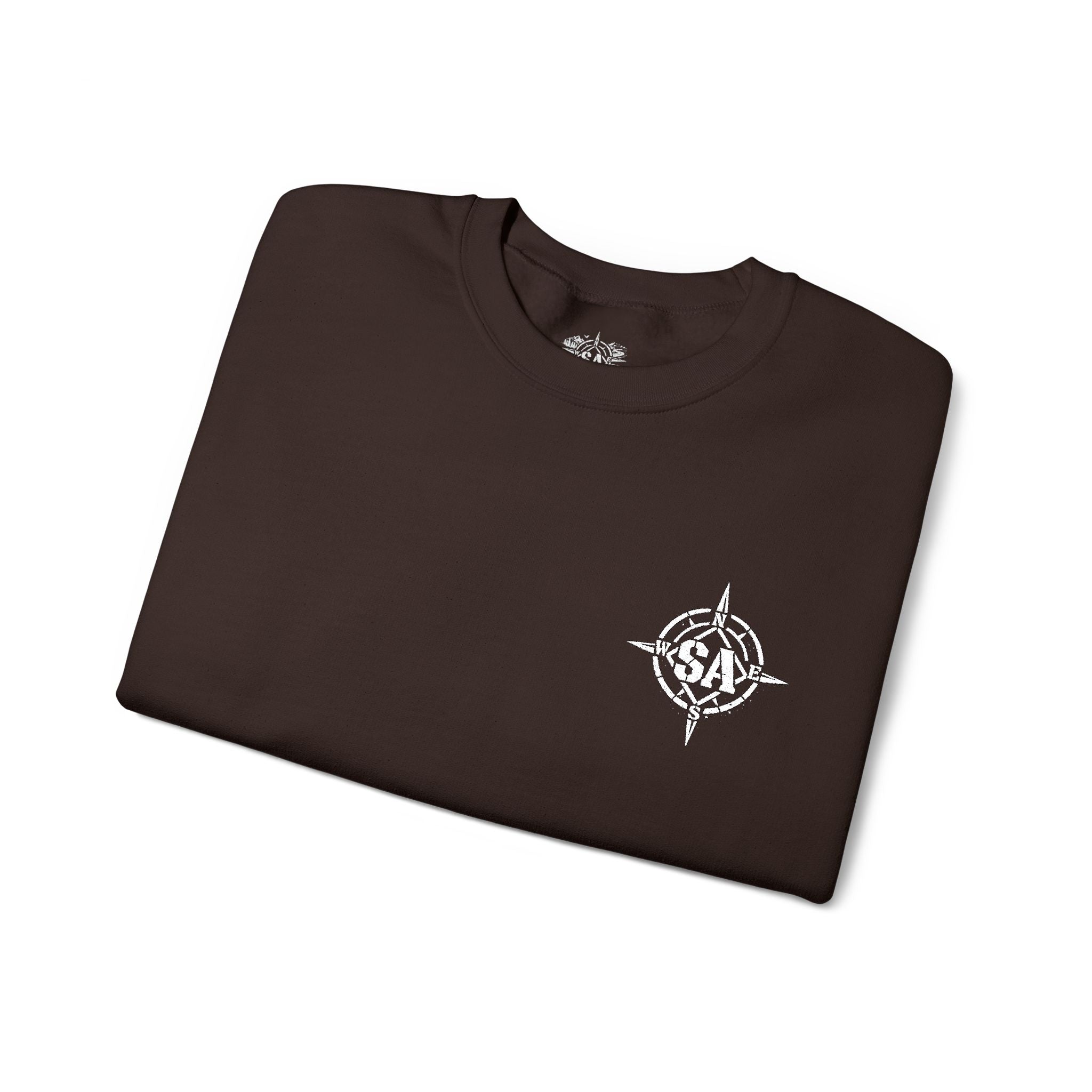Compass Rose Crewneck Sweatshirt — Minimal Nautical Graphic Pullover