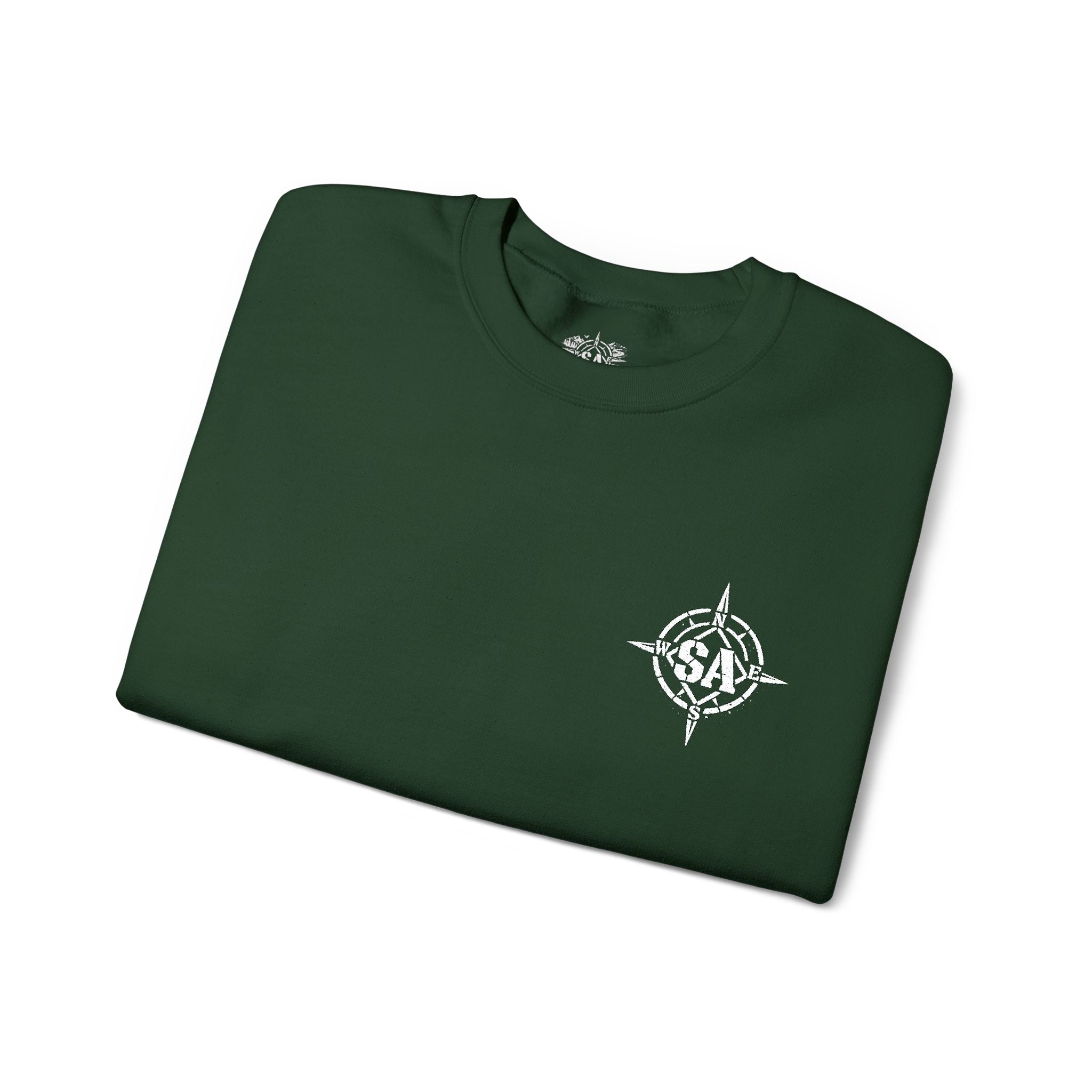Compass Rose Crewneck Sweatshirt — Minimal Nautical Graphic Pullover